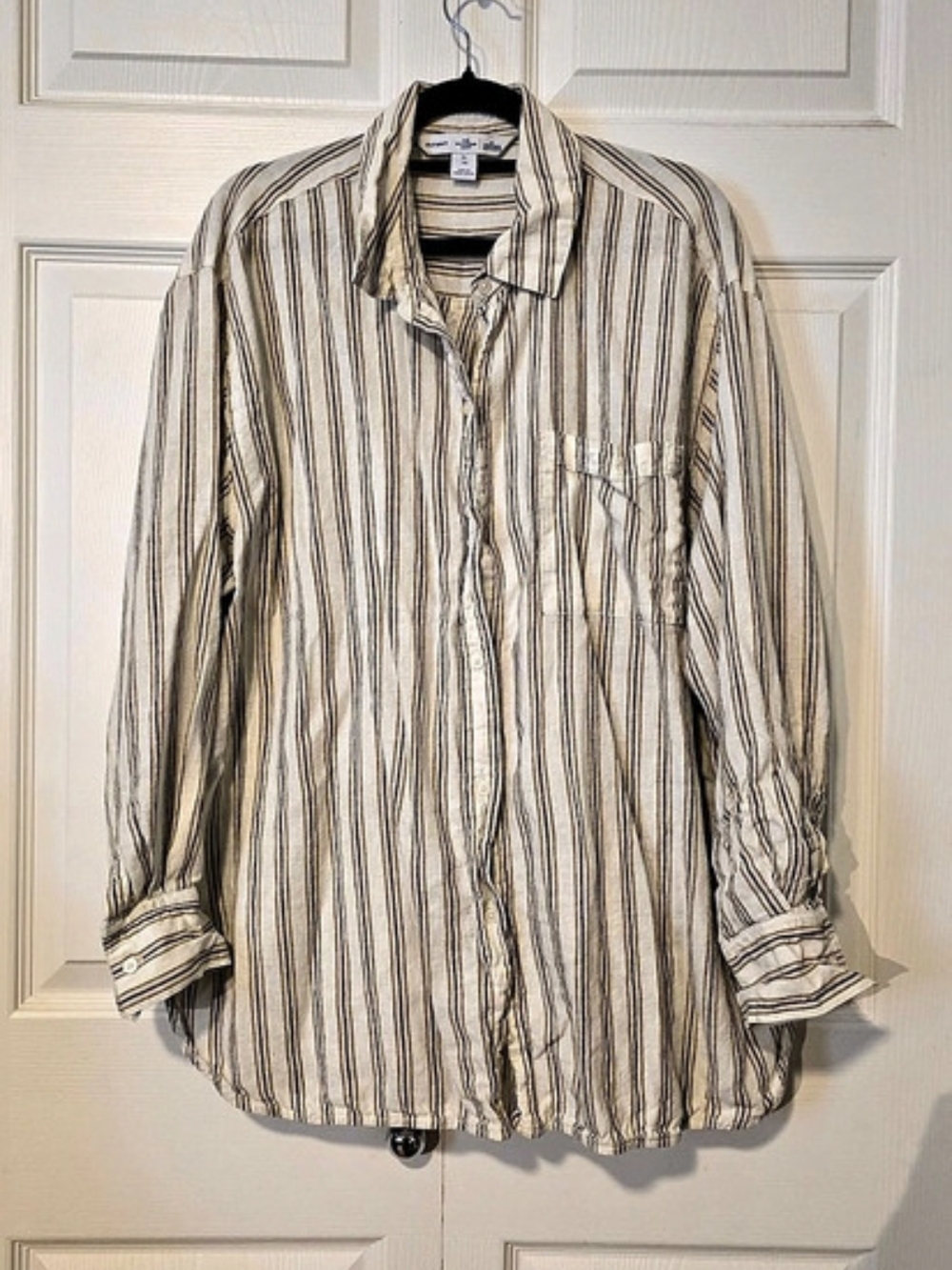 Old Navy The Boyfriend Shirt Striped Button Down XL